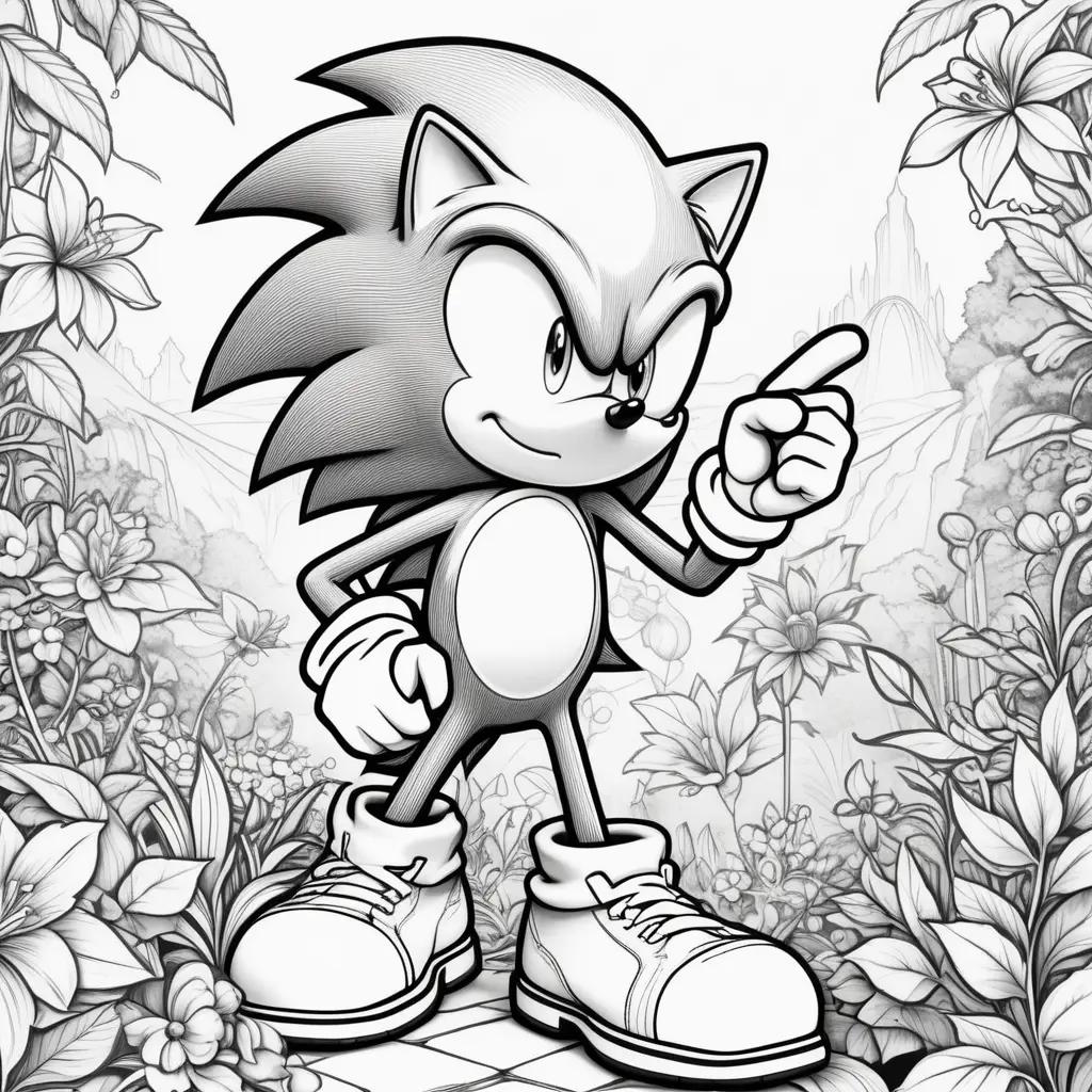 Sonic the Hedgehog coloring page with a print-ready option