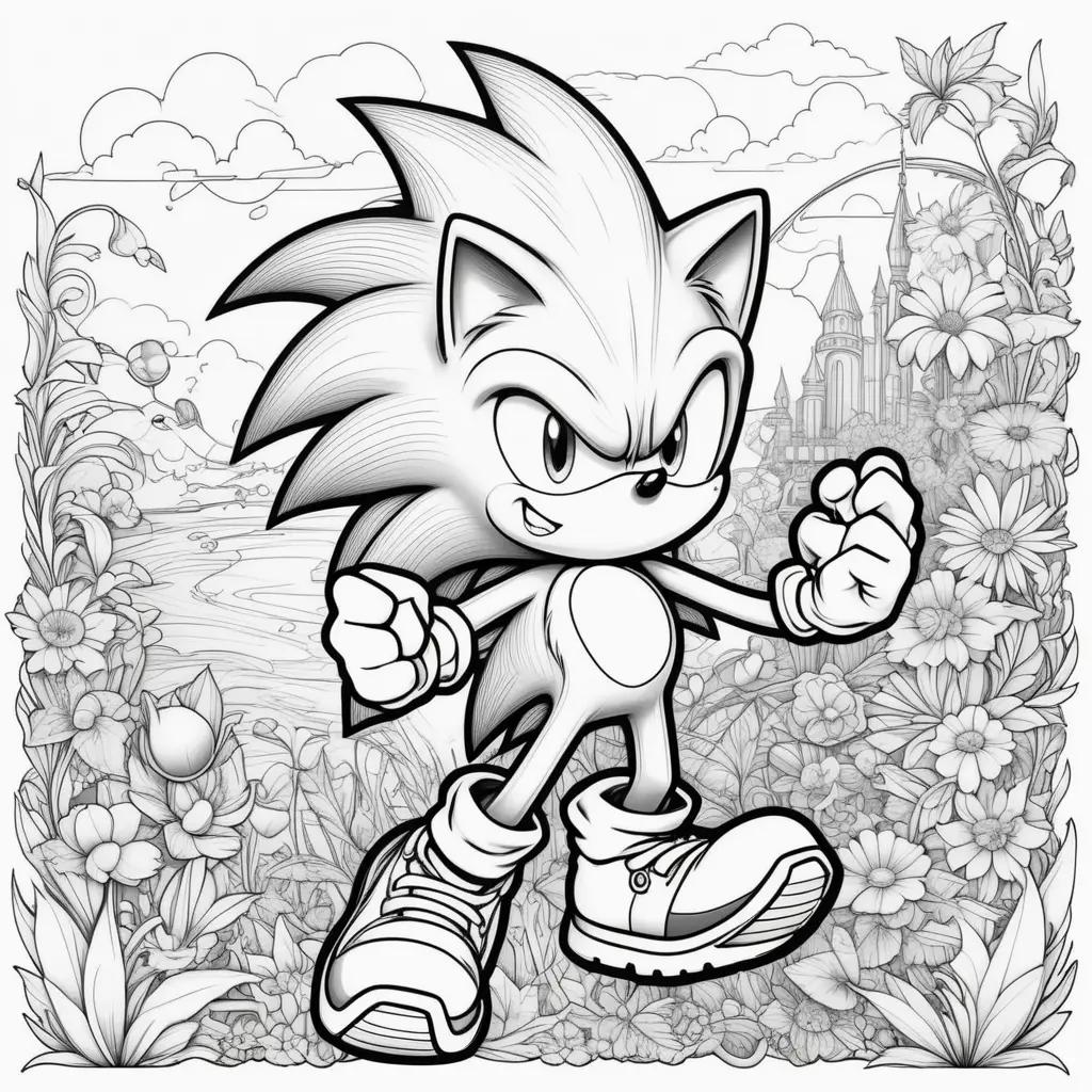 Sonic the Hedgehog coloring pages for adults