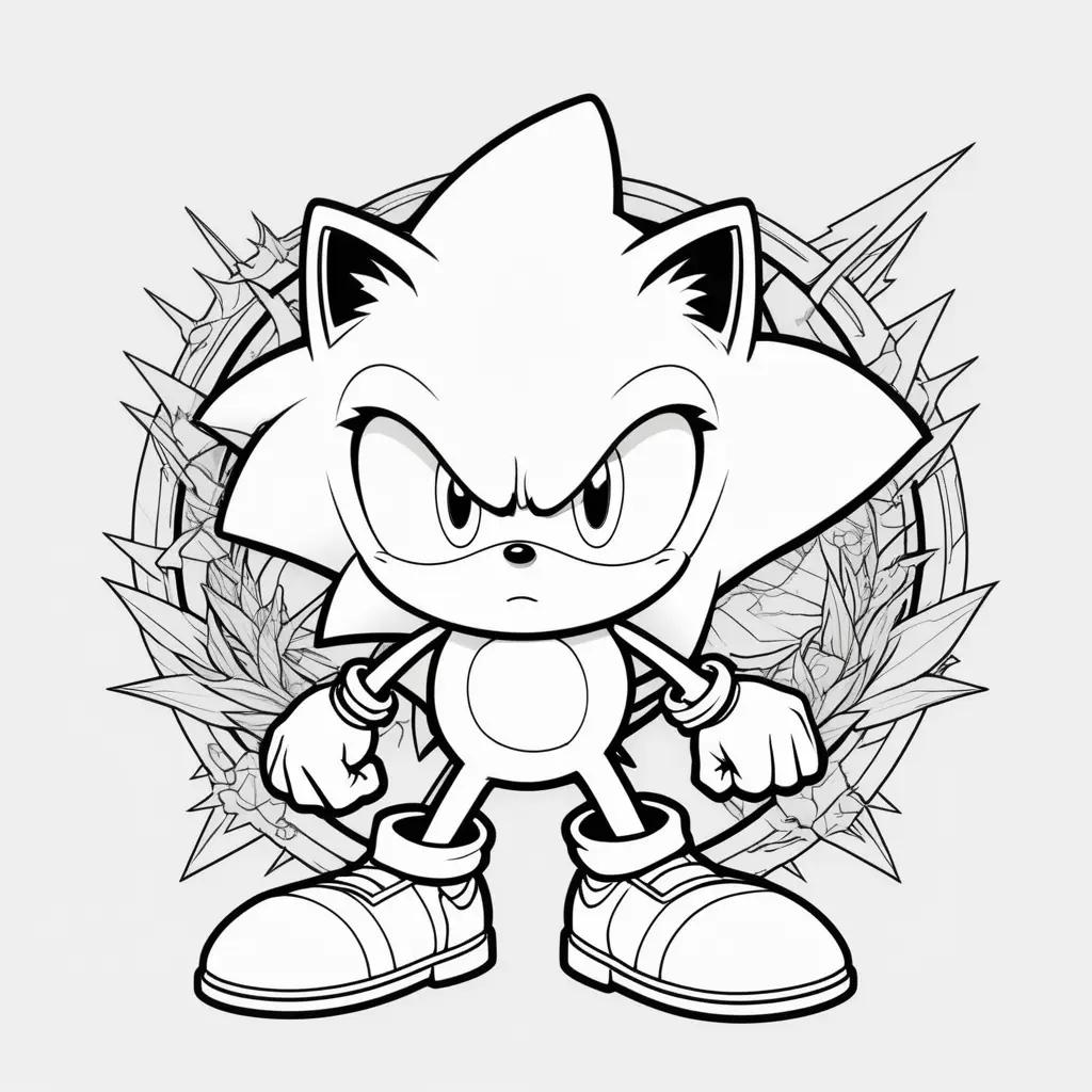 Sonic the Hedgehog coloring pages with a black and white coloring guide