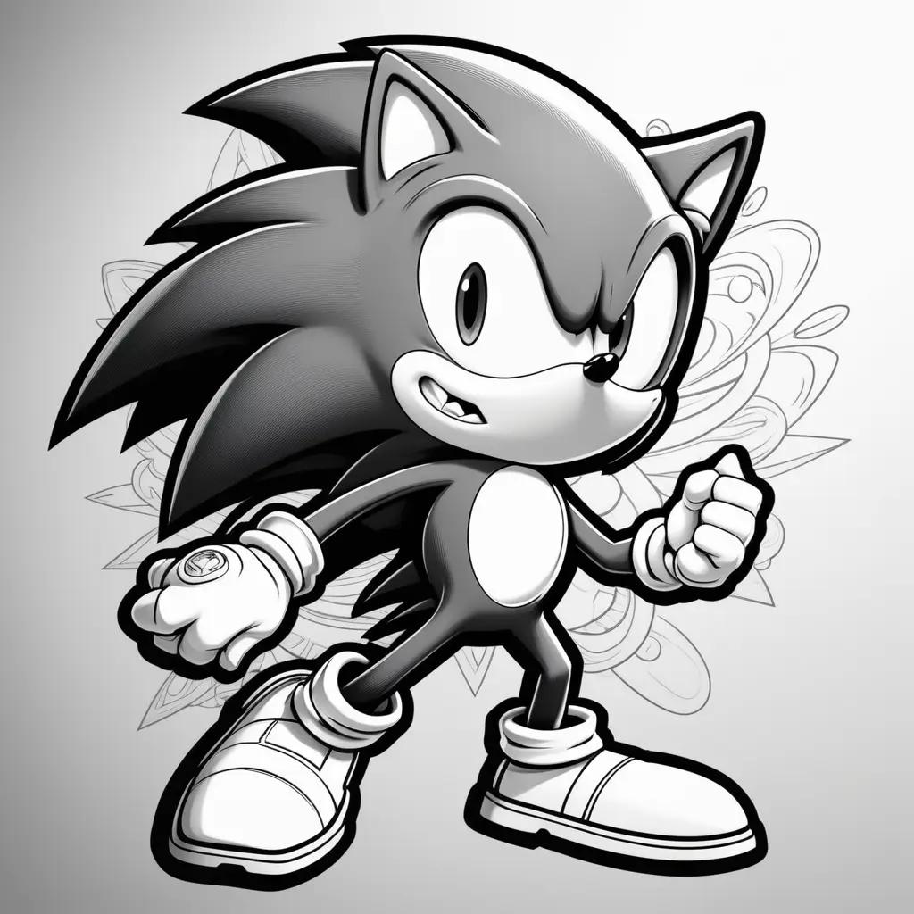 Sonic the hedgehog coloring pages in black and white