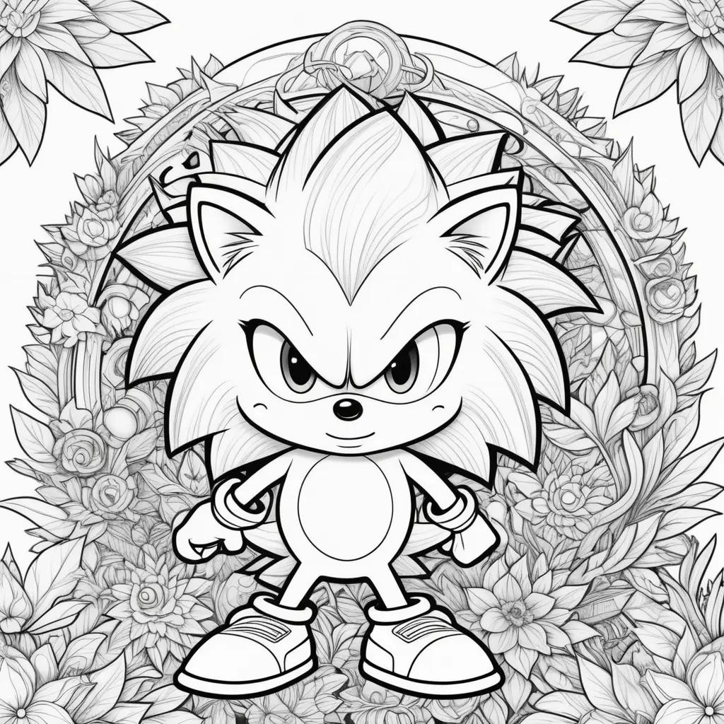 Sonics Coloring Pages With A Black and White Color Scheme