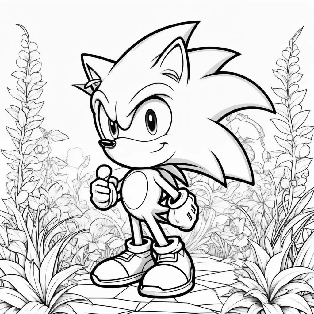 Sonics coloring pages with black and white