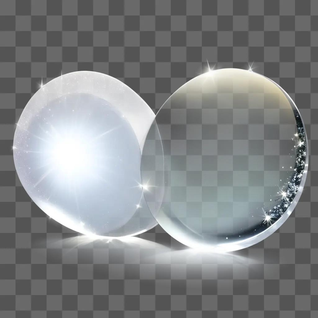 Sparkle on transparent sphere