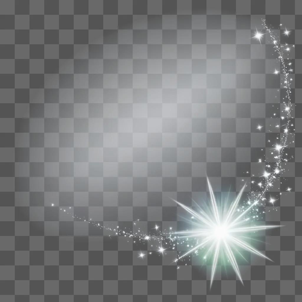 Sparkles in a transparent background, a star in the center