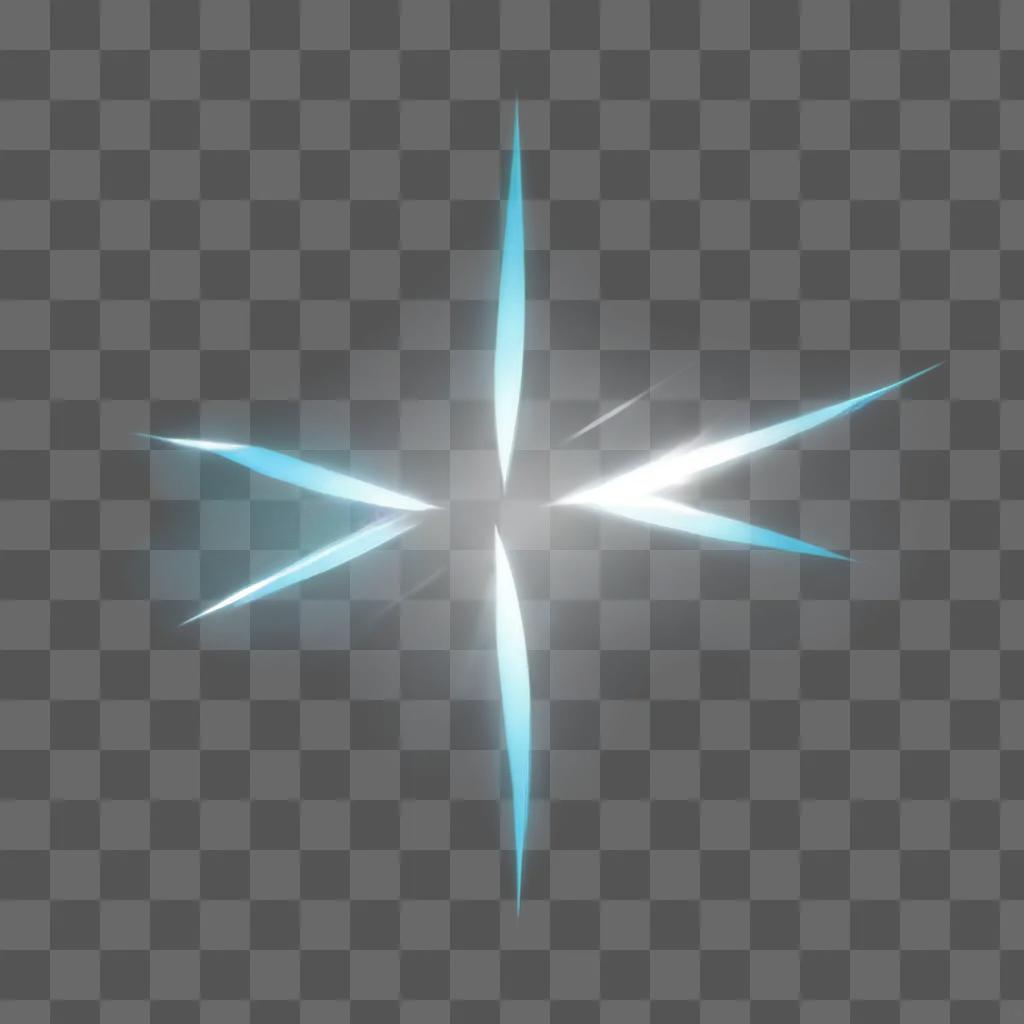 Sparkling blue starburst on light blue background