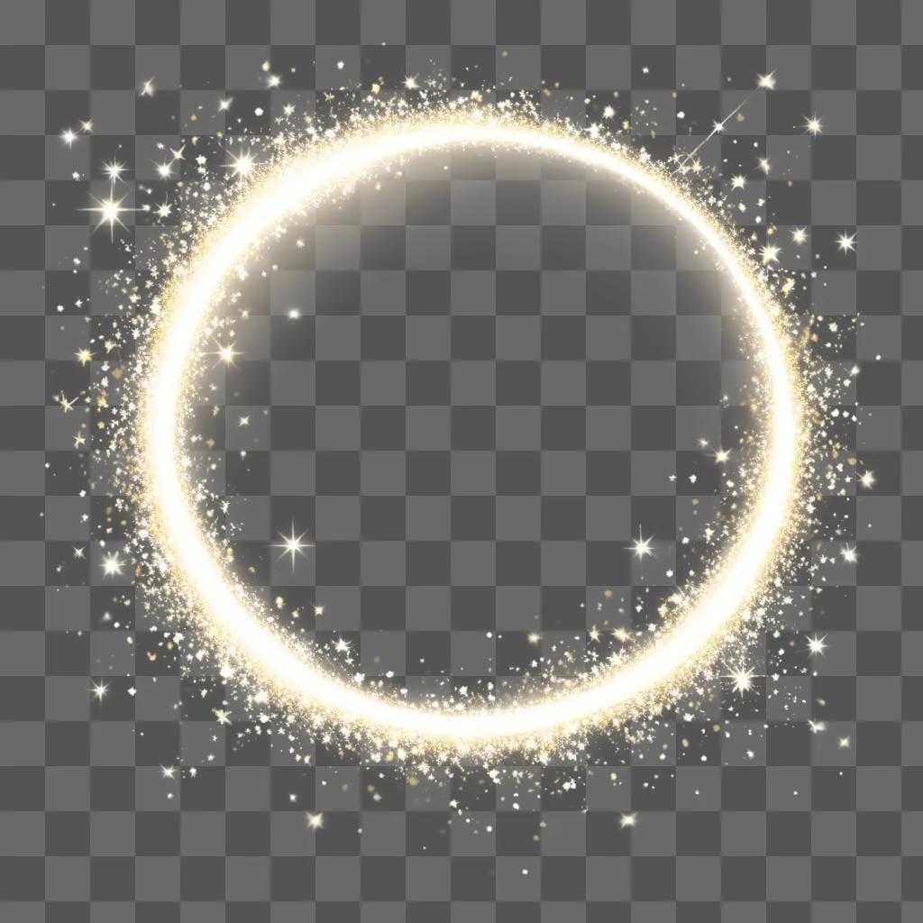 Sparkling circle on a light tan background