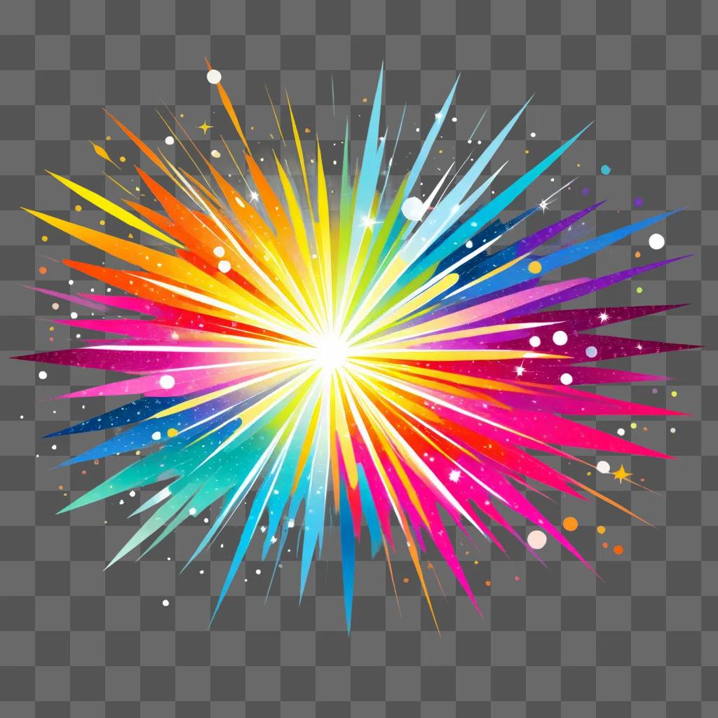 Sparkling clipart with rainbow colors and white light