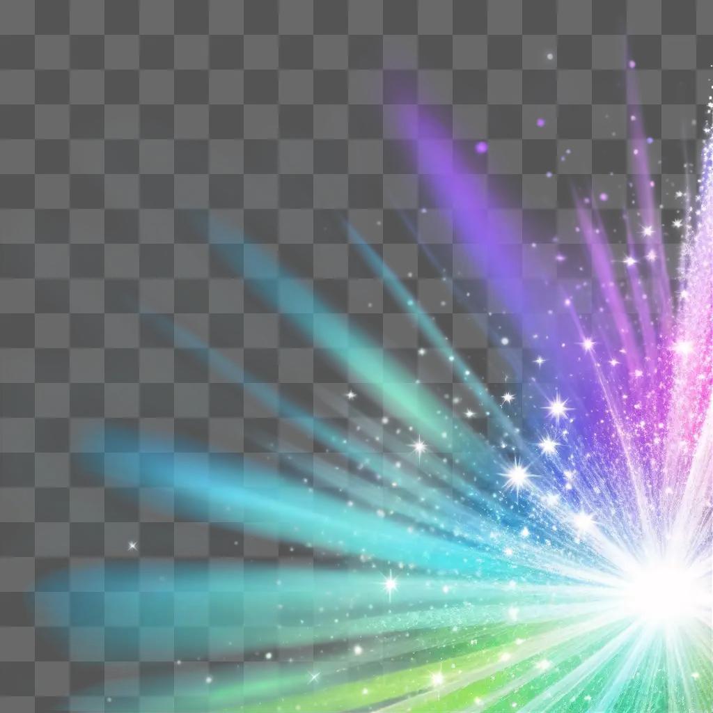 Sparkling transparent rainbow lights in a background