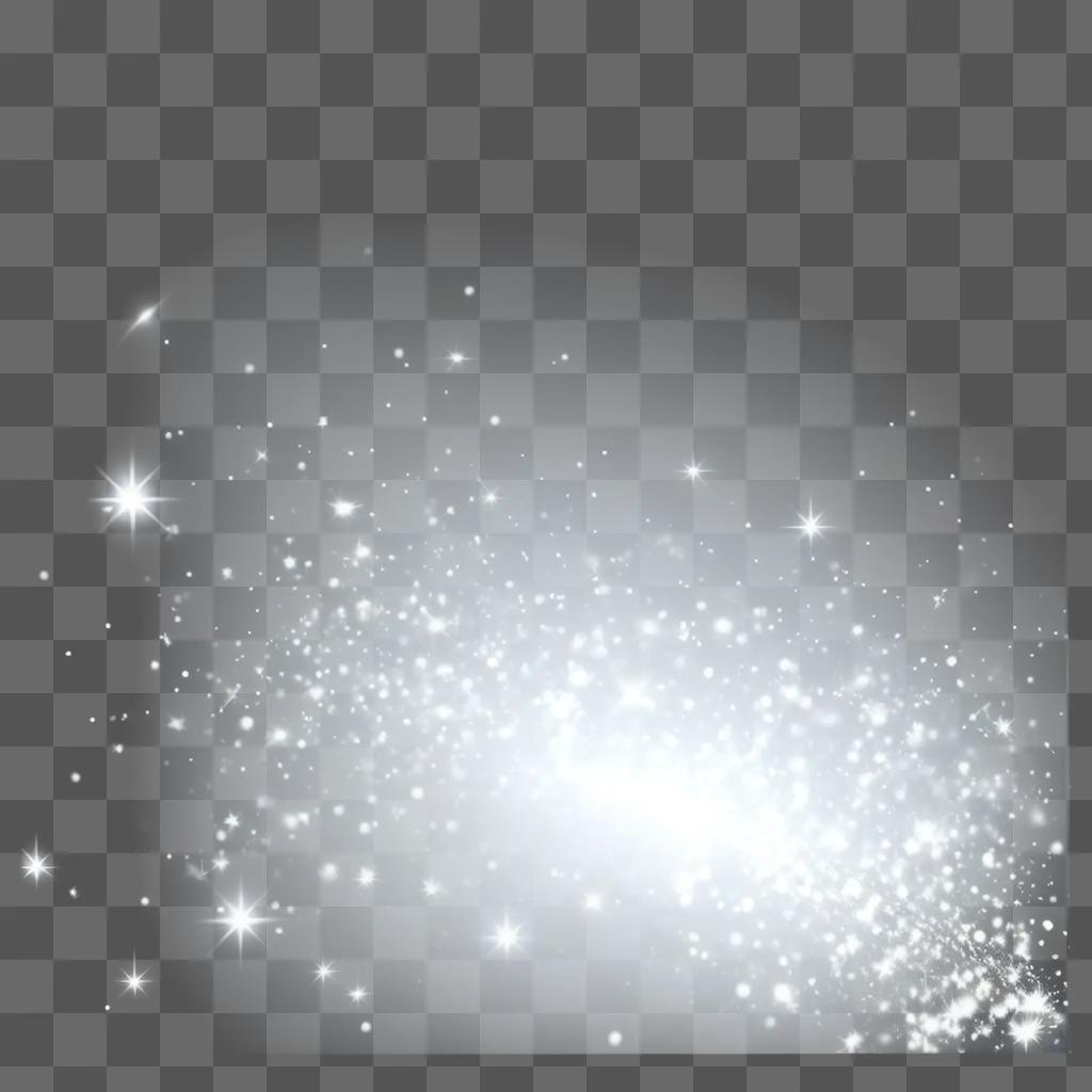 Sparkling white, transparent objects against a light background