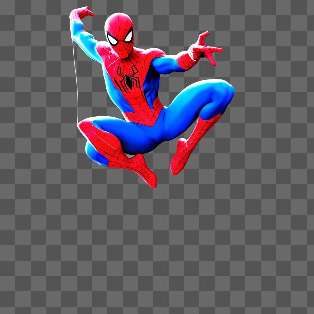 Spectacular Spider-Man with his web swinging in the air