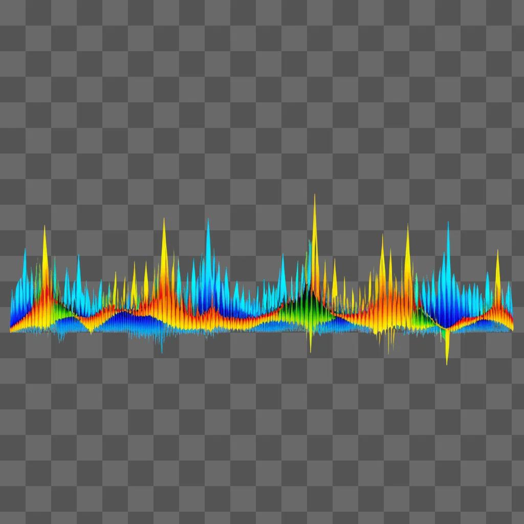 Spectrum of an audio signal on a green background