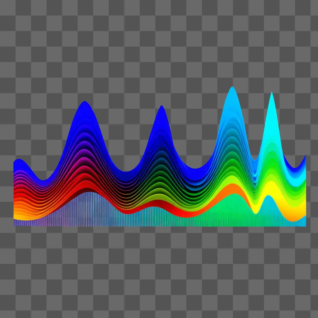 Spectrum of color waves on a dark background