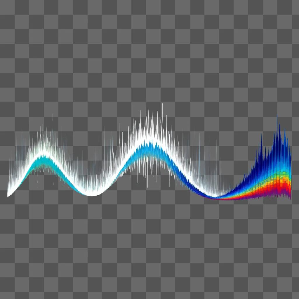 青い背景に音波のスペクトル