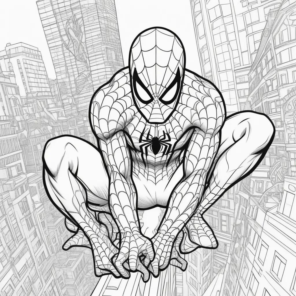 Spider-Man Coloring Pages: Coloring Spiderman in Black and White