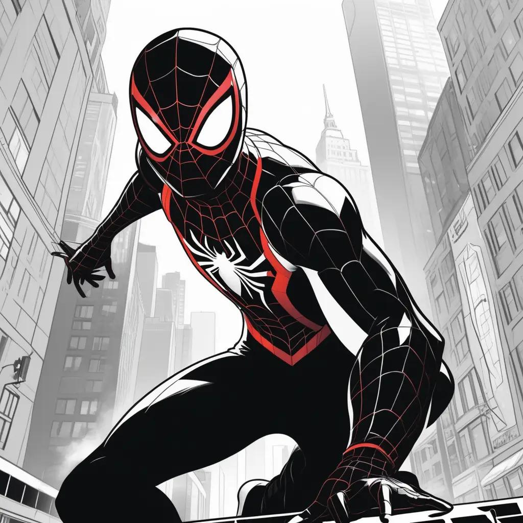 Spider-Man Miles Morales coloring pages in black and white