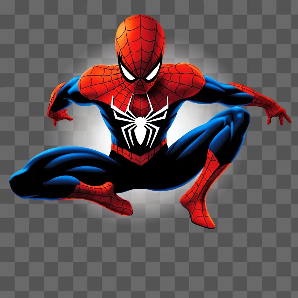 Spider-Man clipart image with a white logo