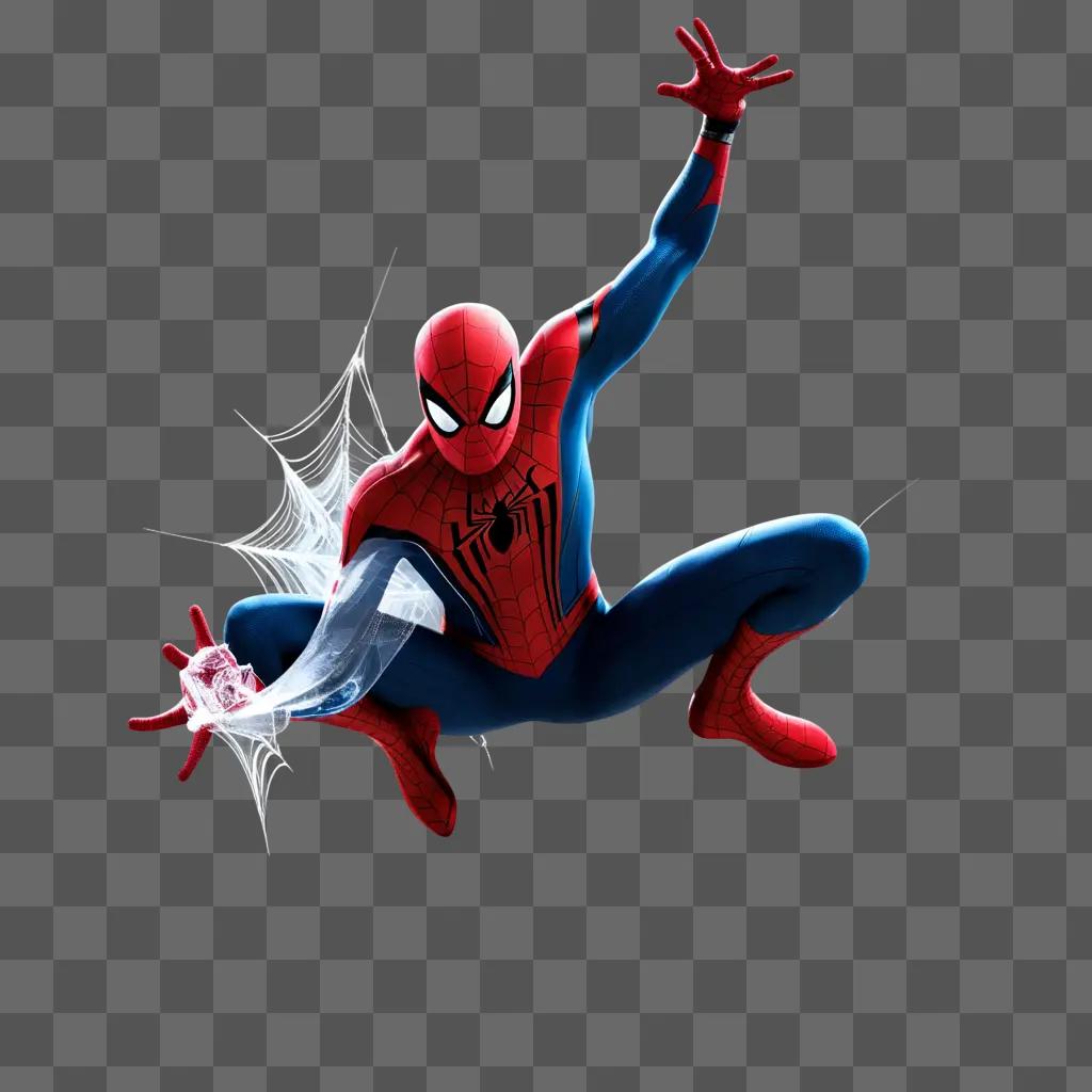 Spider-Man is shown in a transparent image