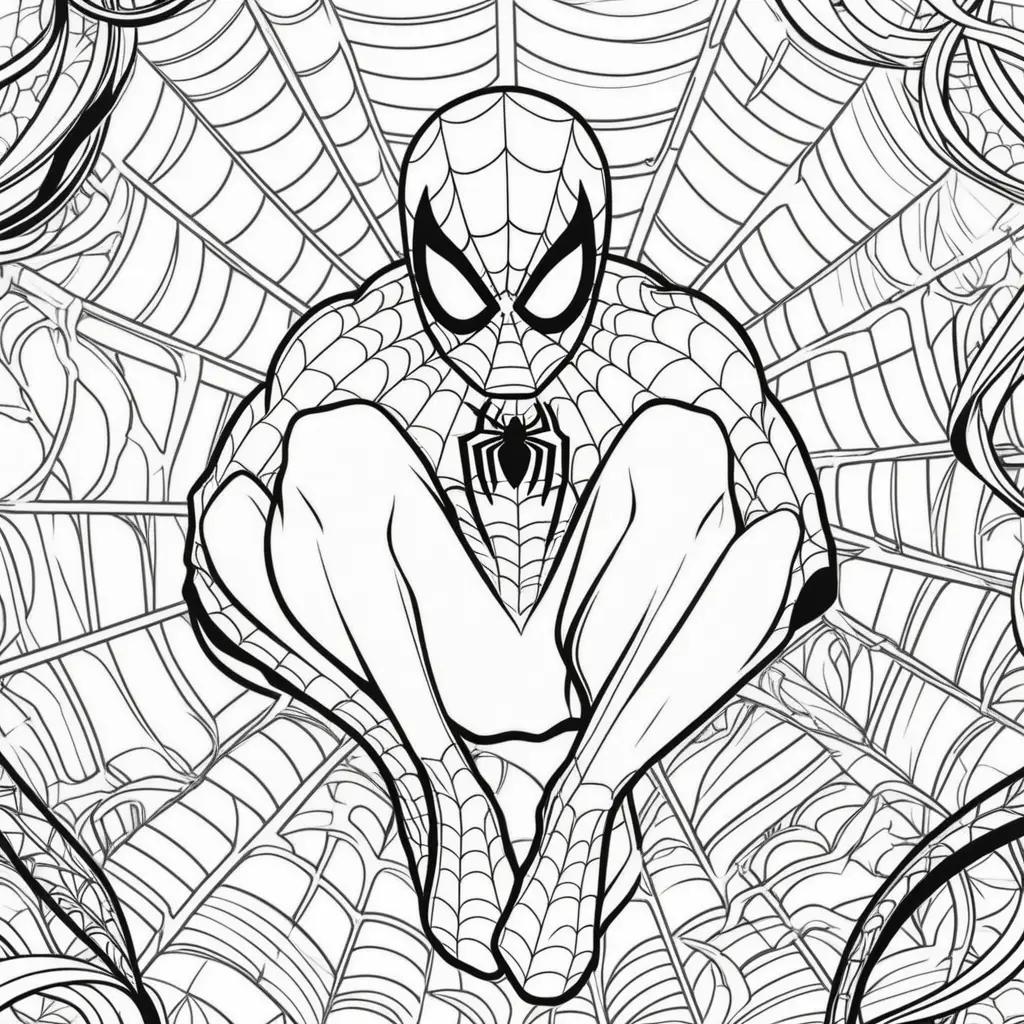 Spiderman Coloring Pages with Spider Web