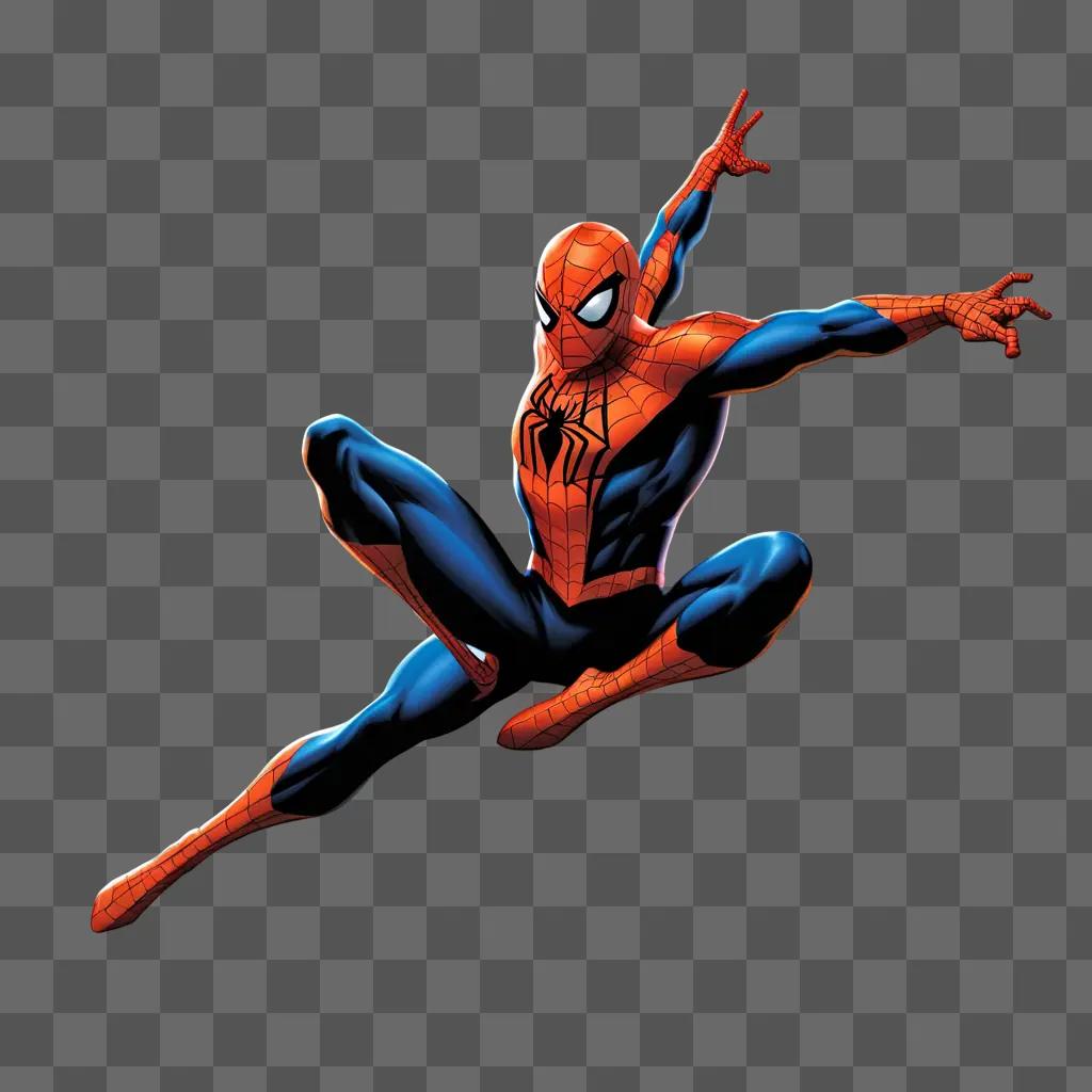 Spiderman cartoon on a dark background