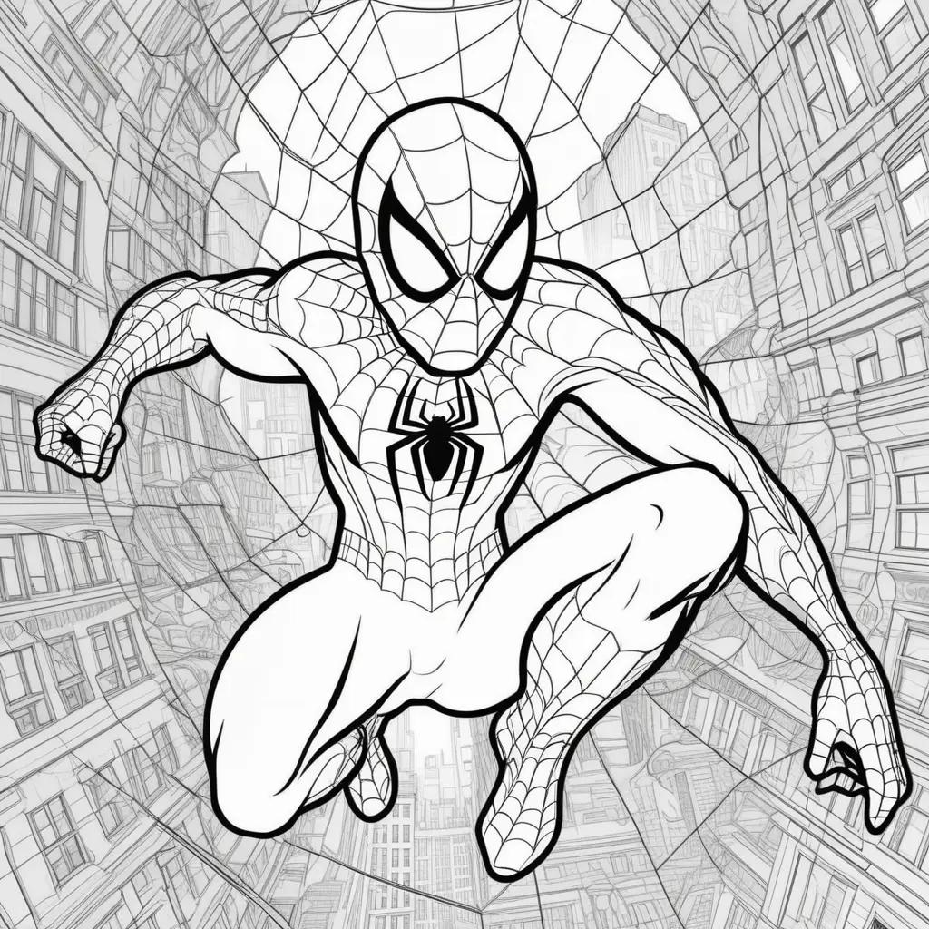 Spiderman coloring pages, black and white