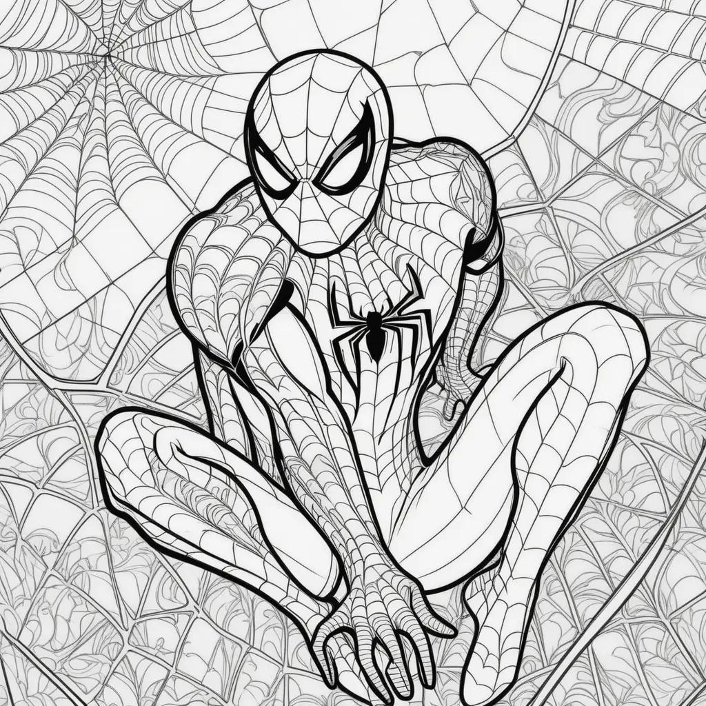 印刷して色を塗るスパイダーマンのぬりえ