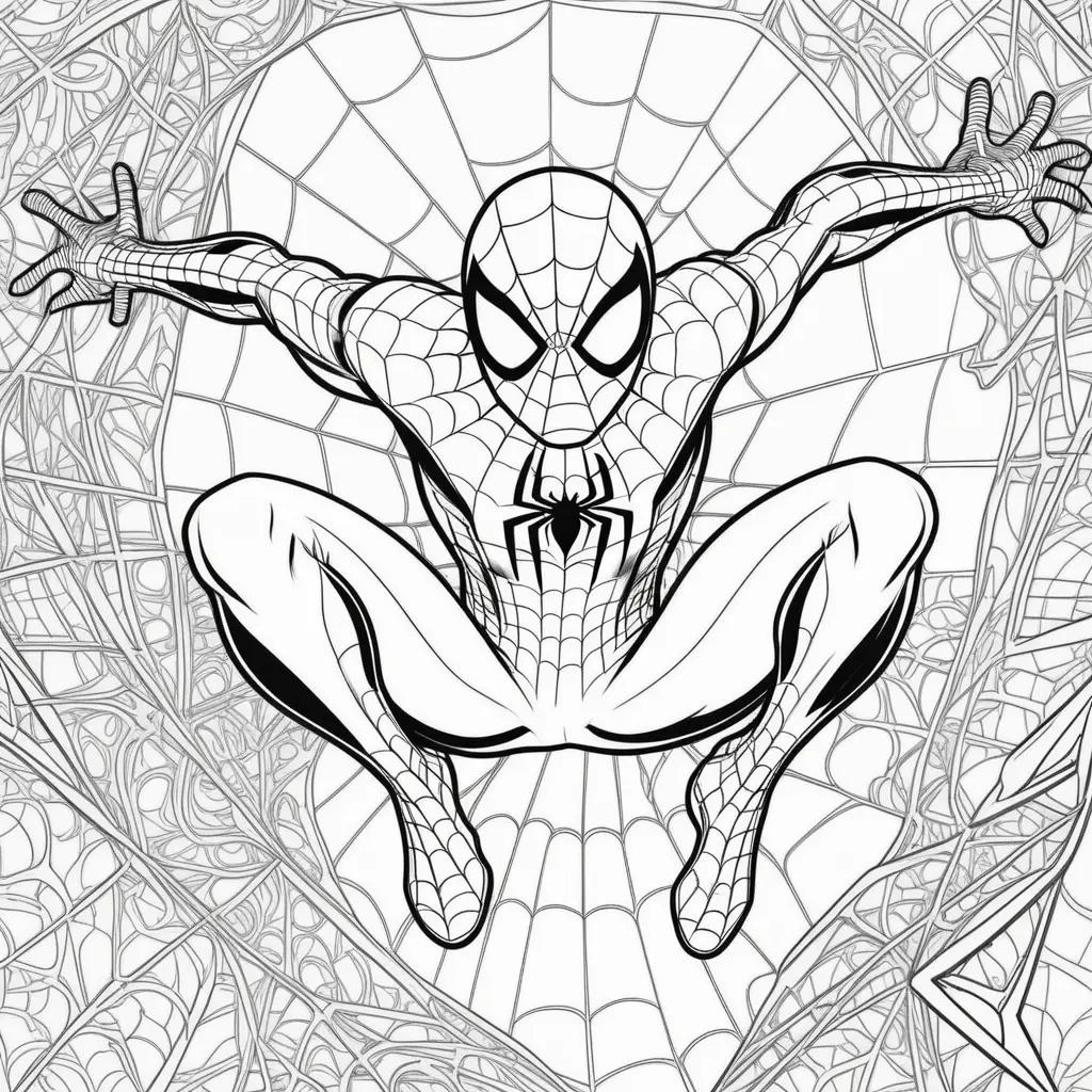 Spiderman coloring pages with black and white coloring