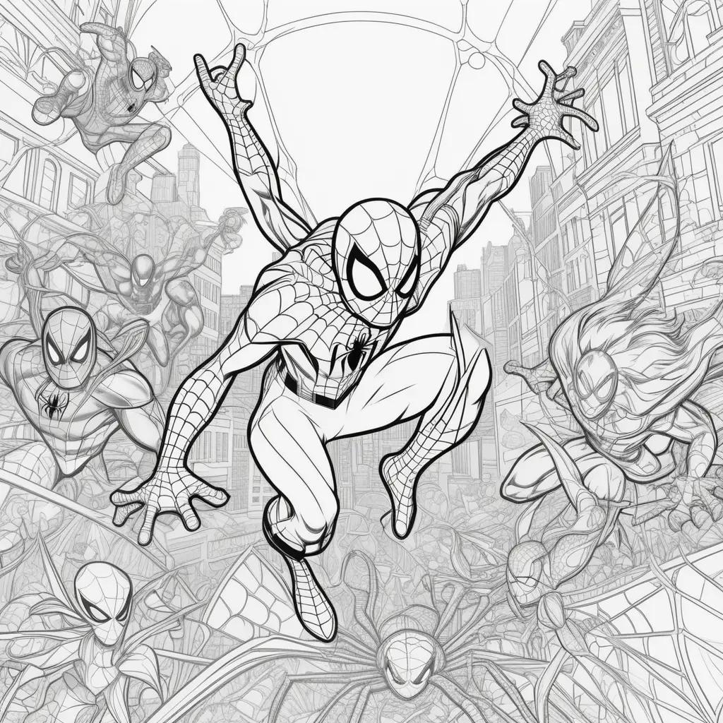 Spidey and his friends coloring pages