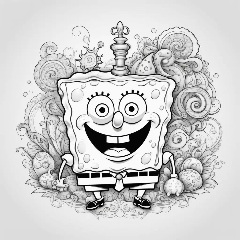 Spongebob Coloring Pages - A Happy Spongebob