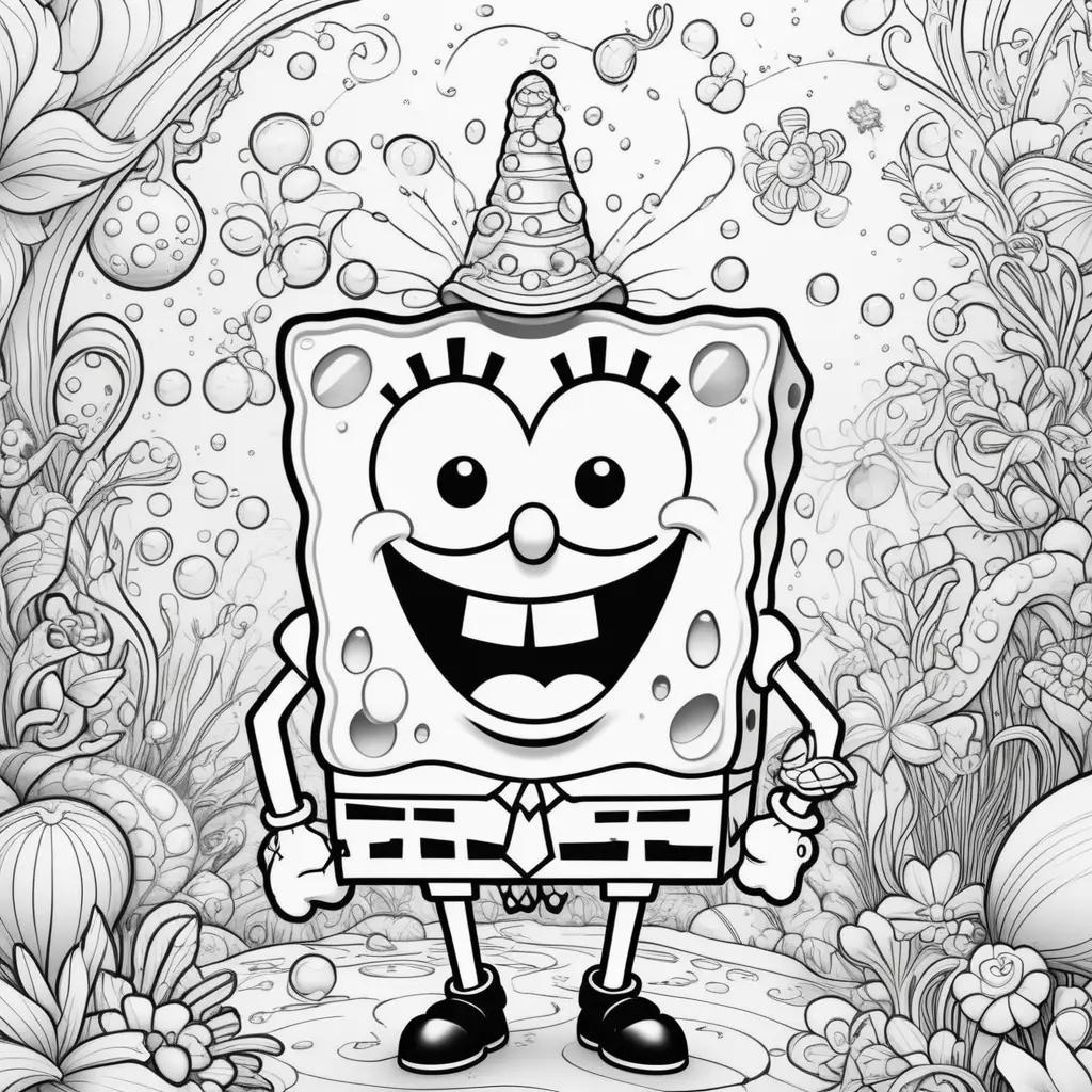 Spongebob Coloring Pages with Black and White Colors