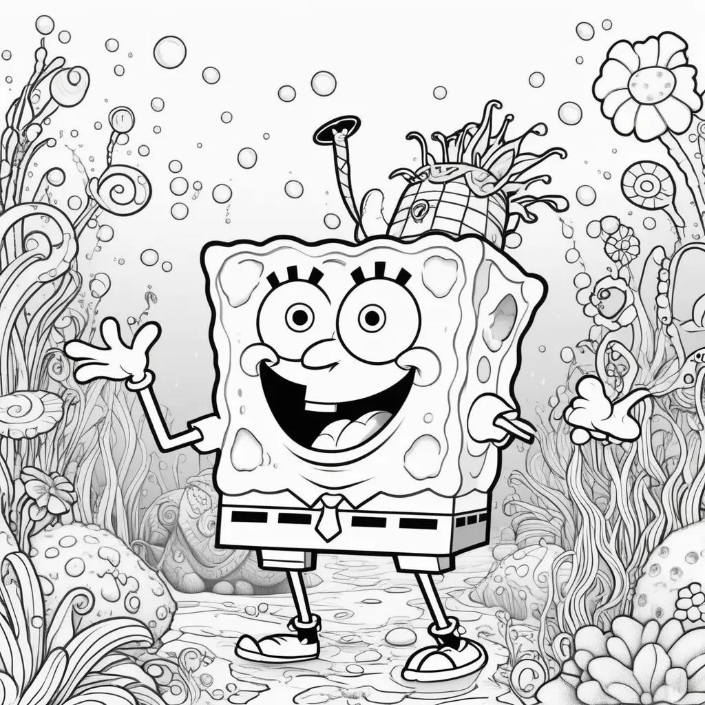 Spongebob coloring pages featuring an animated character