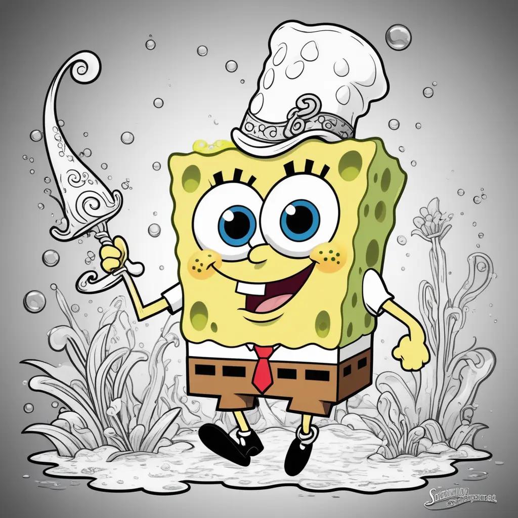 Spongebob coloring pages in cartoon style