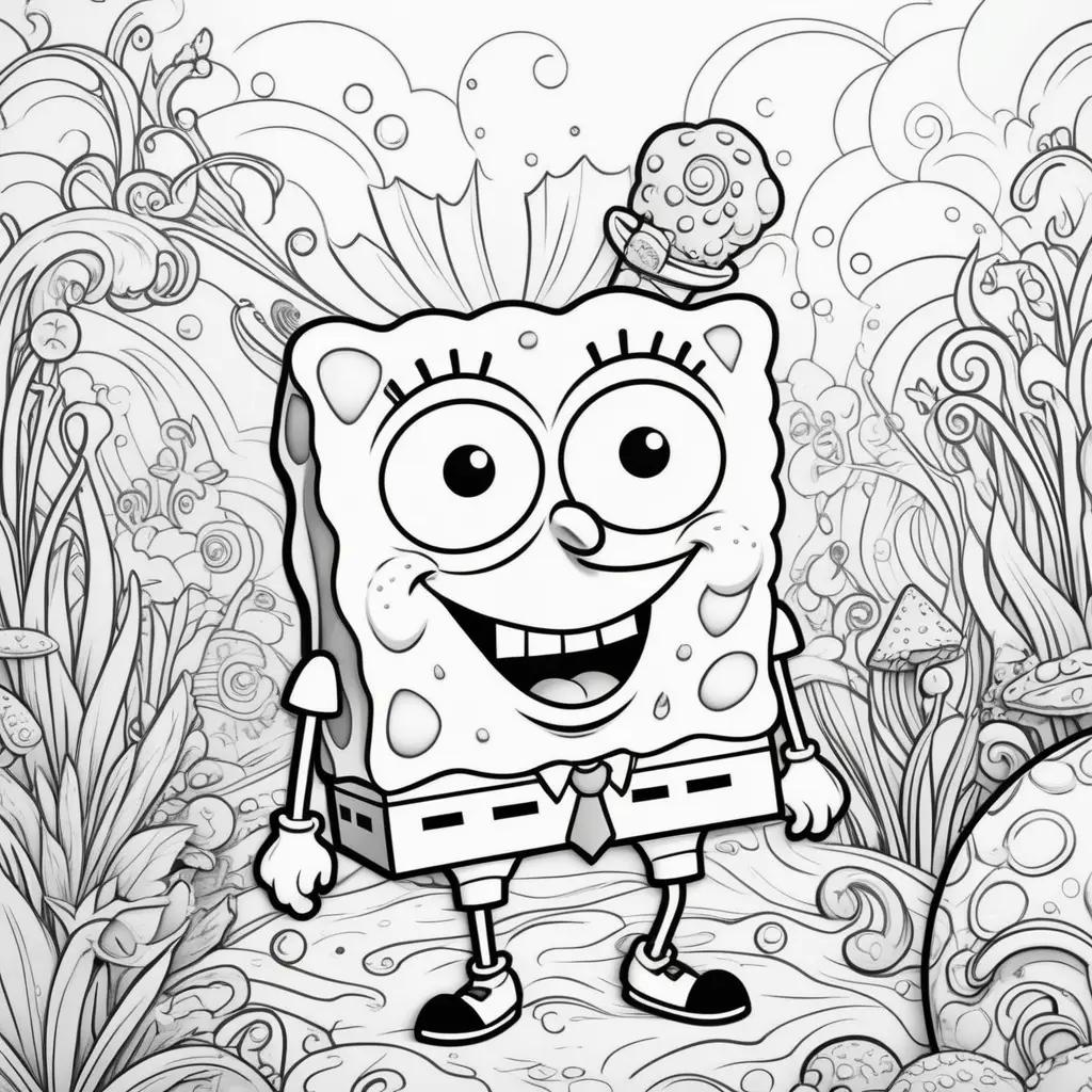 Spongebob coloring pages with a smiling character