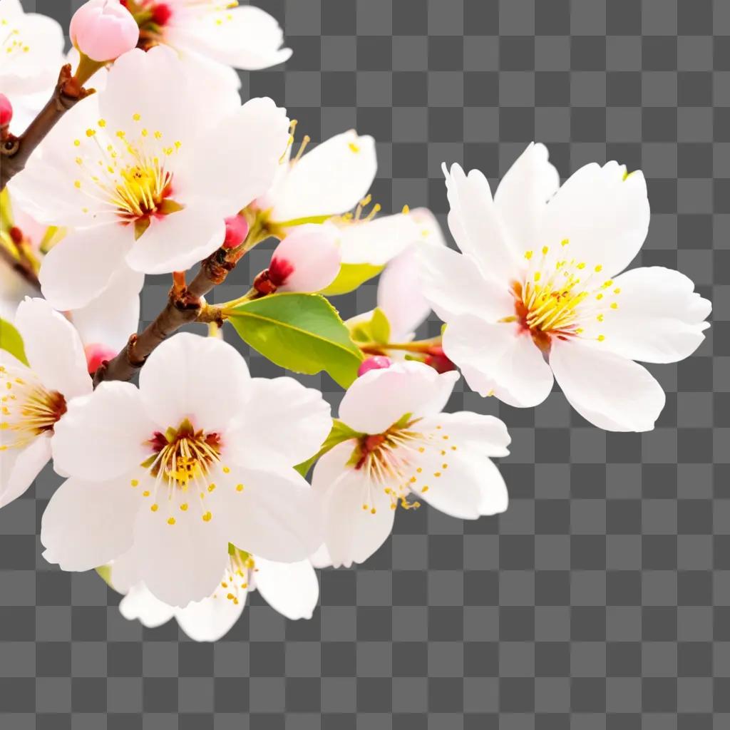 Spring blossoms on a light background