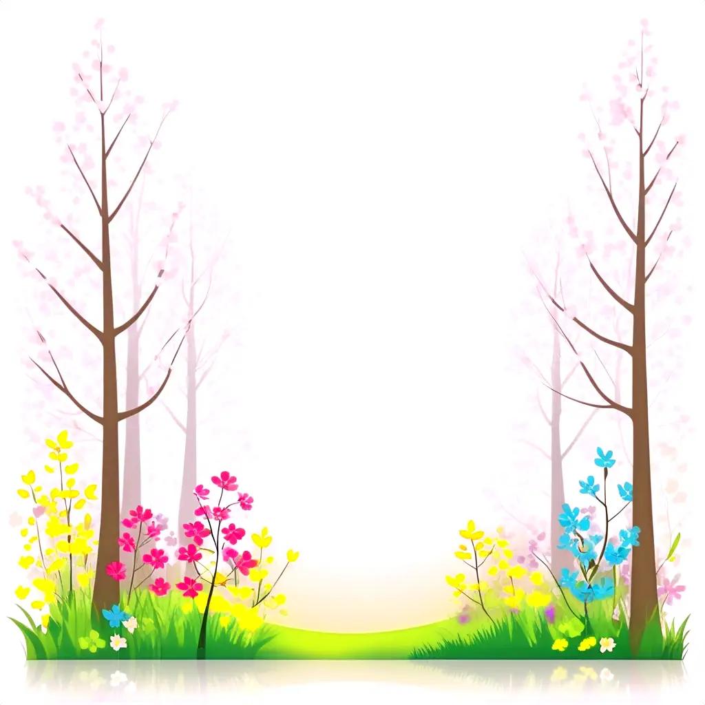 Spring with flowers and trees