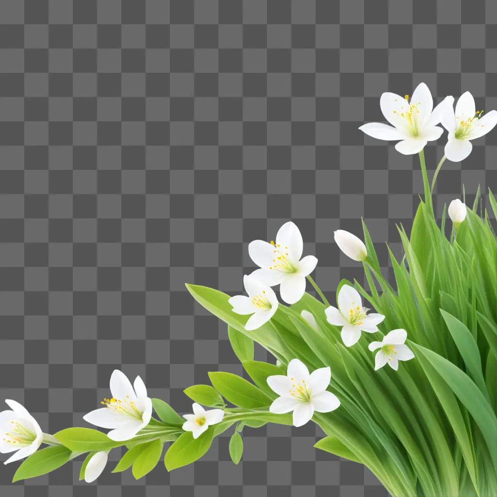 Springtime Flowers with Green Background