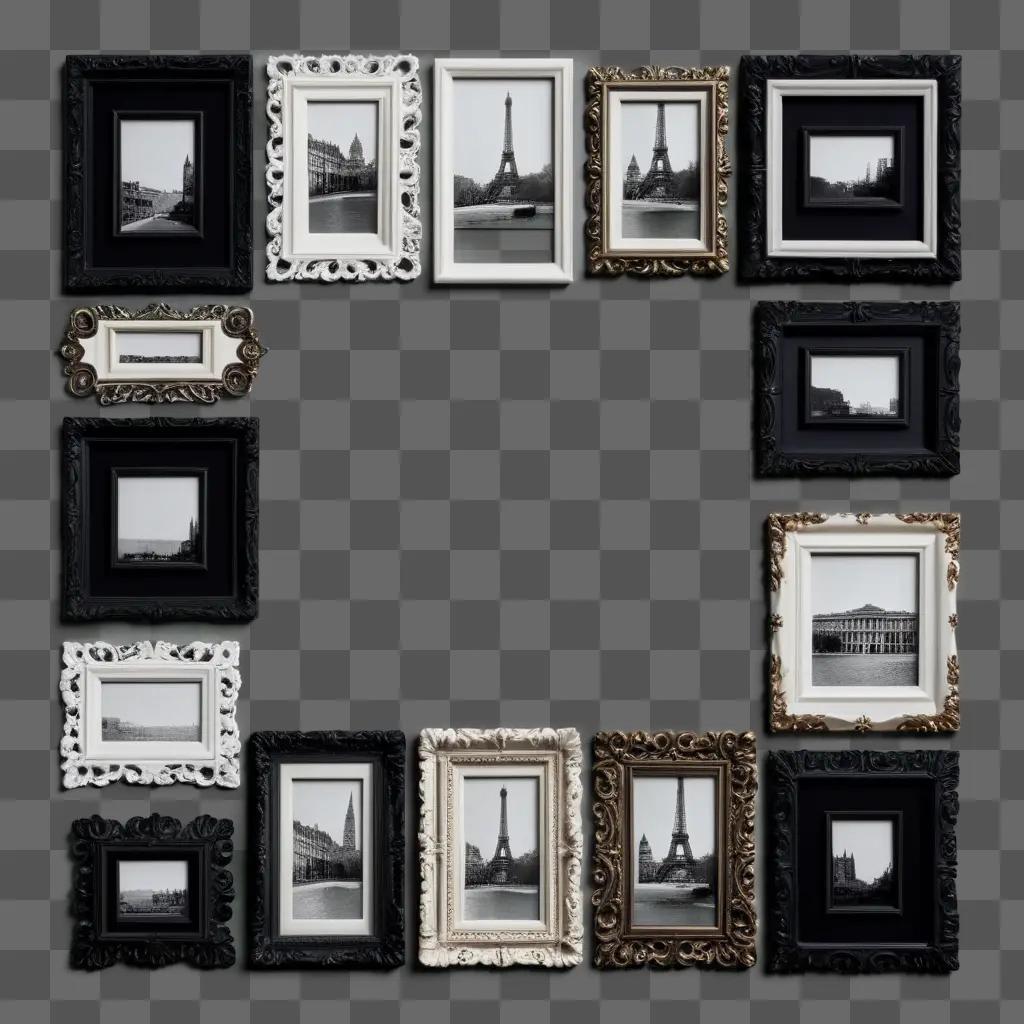 パリの写真が描かれた正方形のフォトフレーム