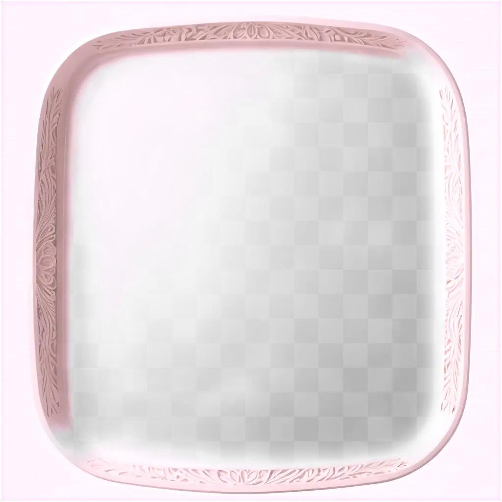 Square pink tray with decorative edge