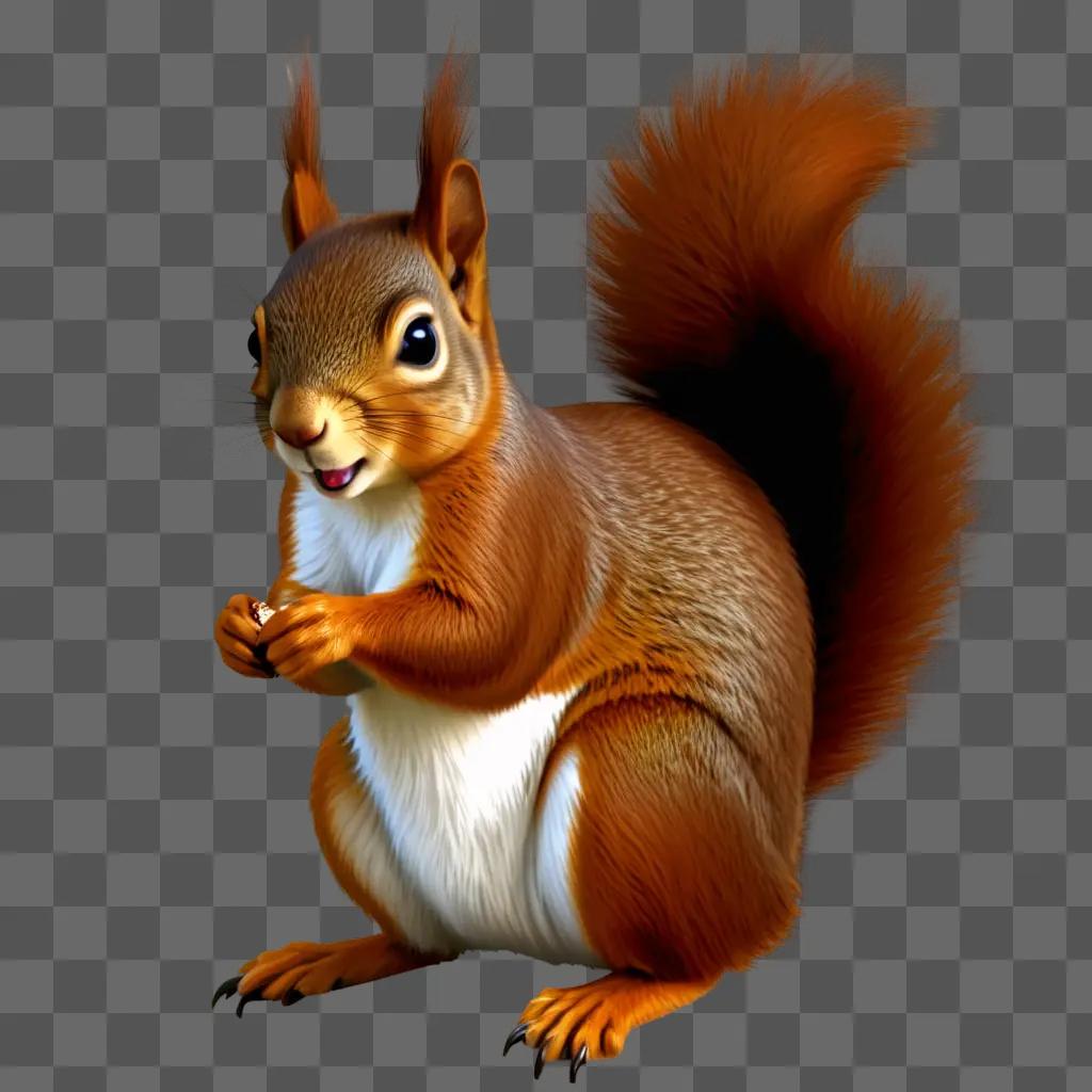 Squirrel clipart illustration of a brown and white squirrel