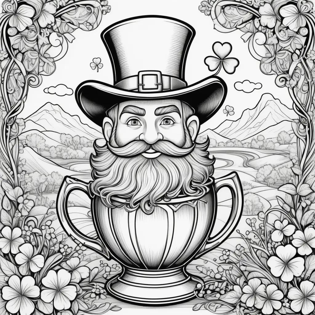 St Patricks Day coloring pages featuring a man in a hat