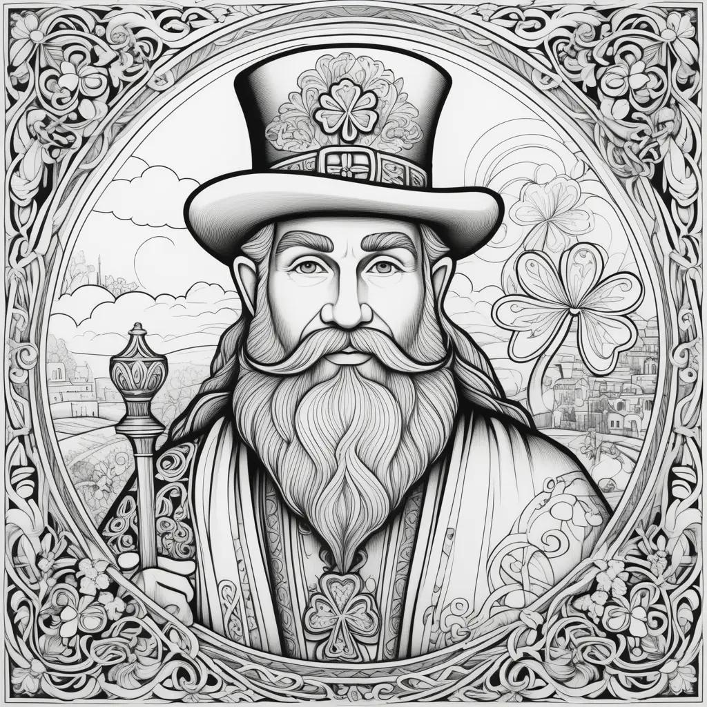 St. Patrick coloring page with Celtic design