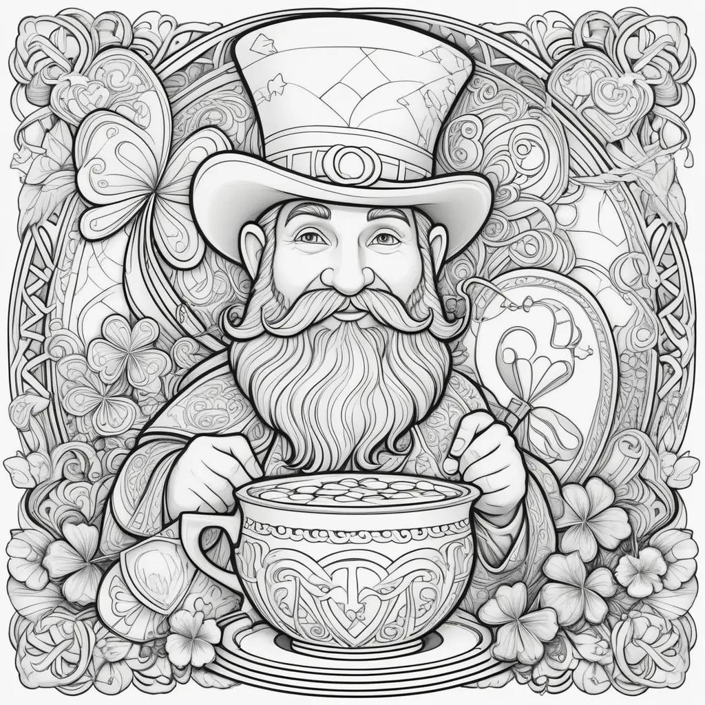 St. Patricks Day Coloring Pages Featuring a Magician