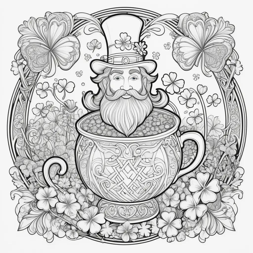 St. Patricks Day coloring pages featuring a man in a hat