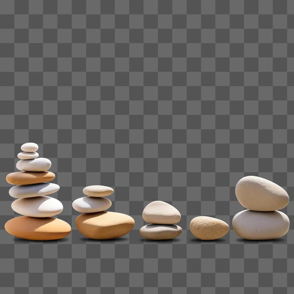 Stack of rocks on a tan background