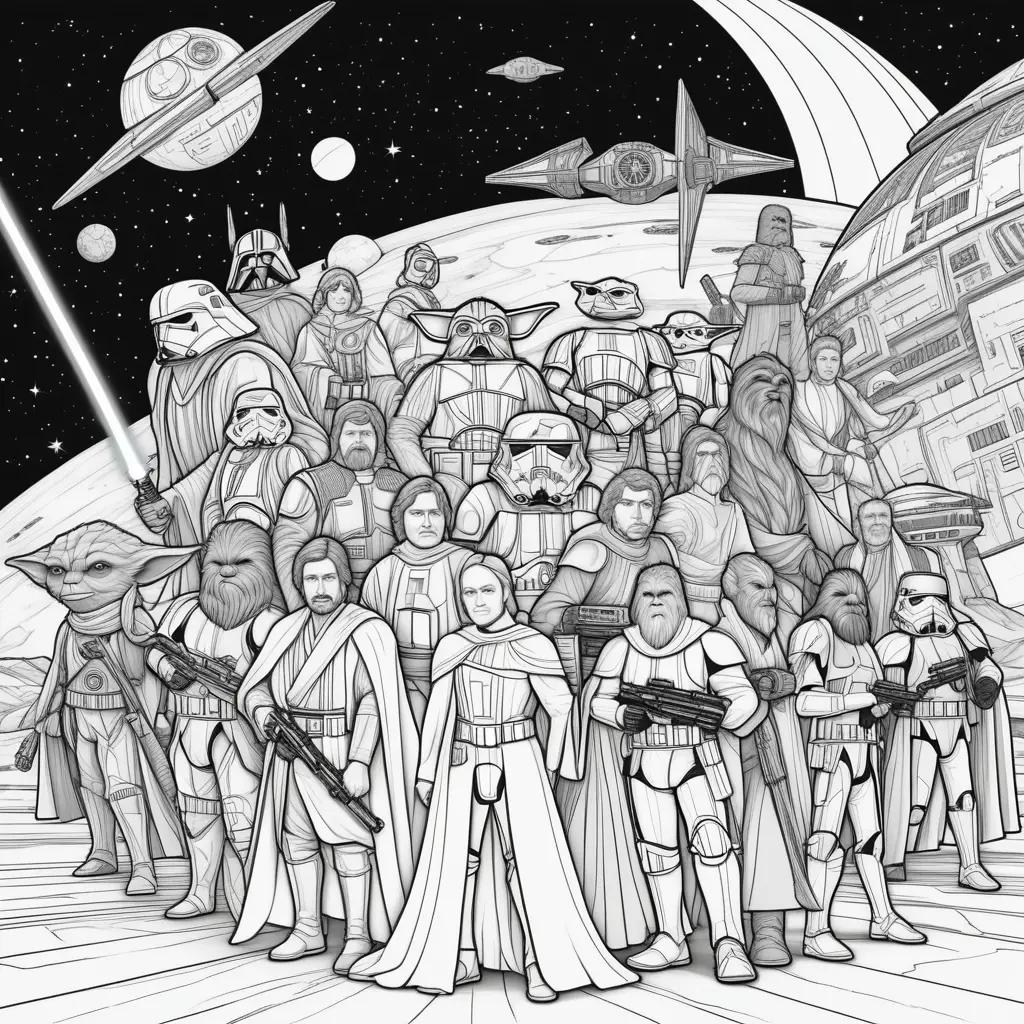 Star Wars Coloring Pages Featuring A Galaxy of Characters