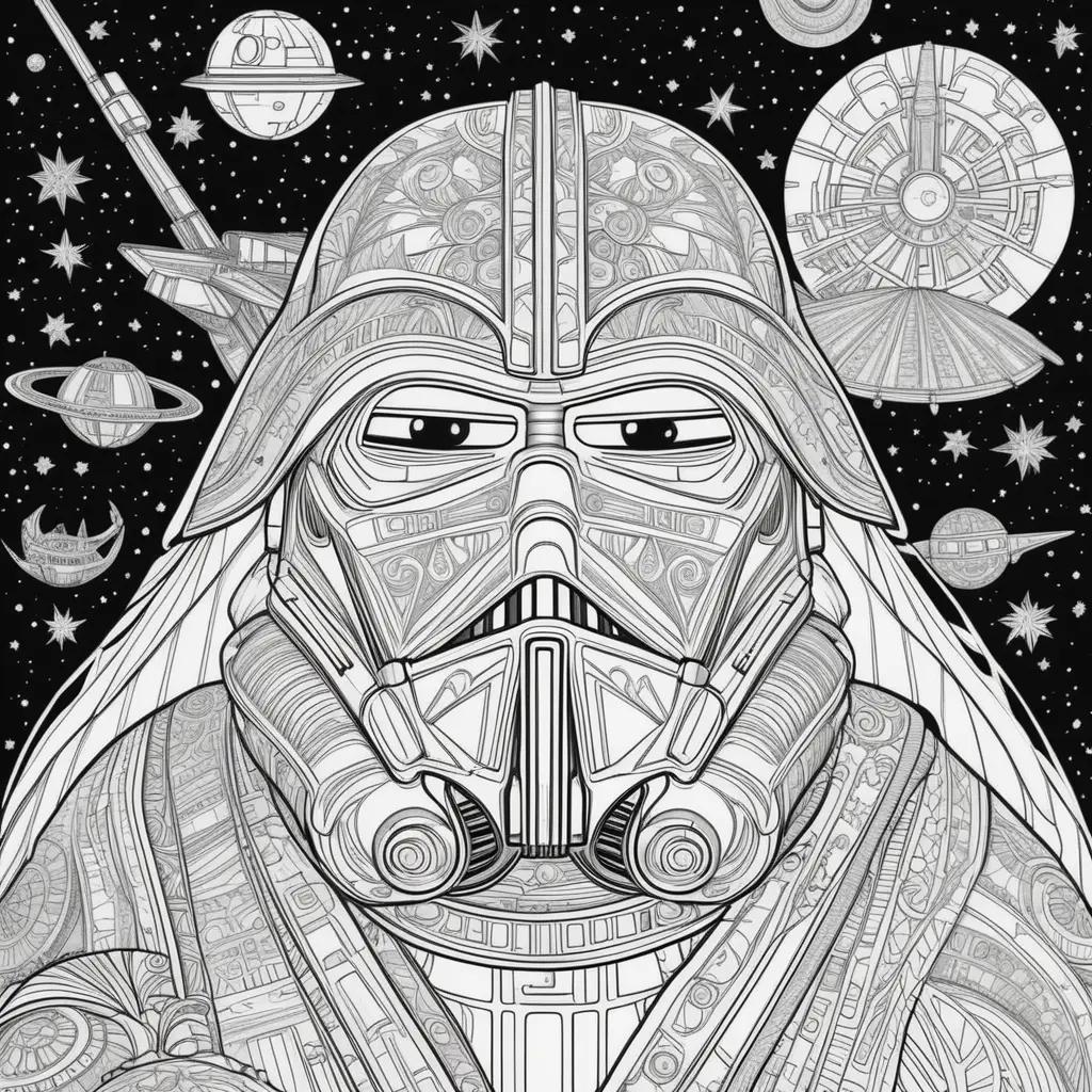 Star Wars coloring pages with black and white coloring