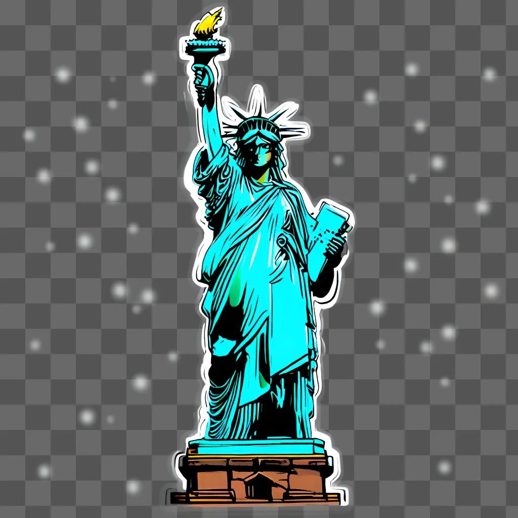 Statue of Liberty with flame and star