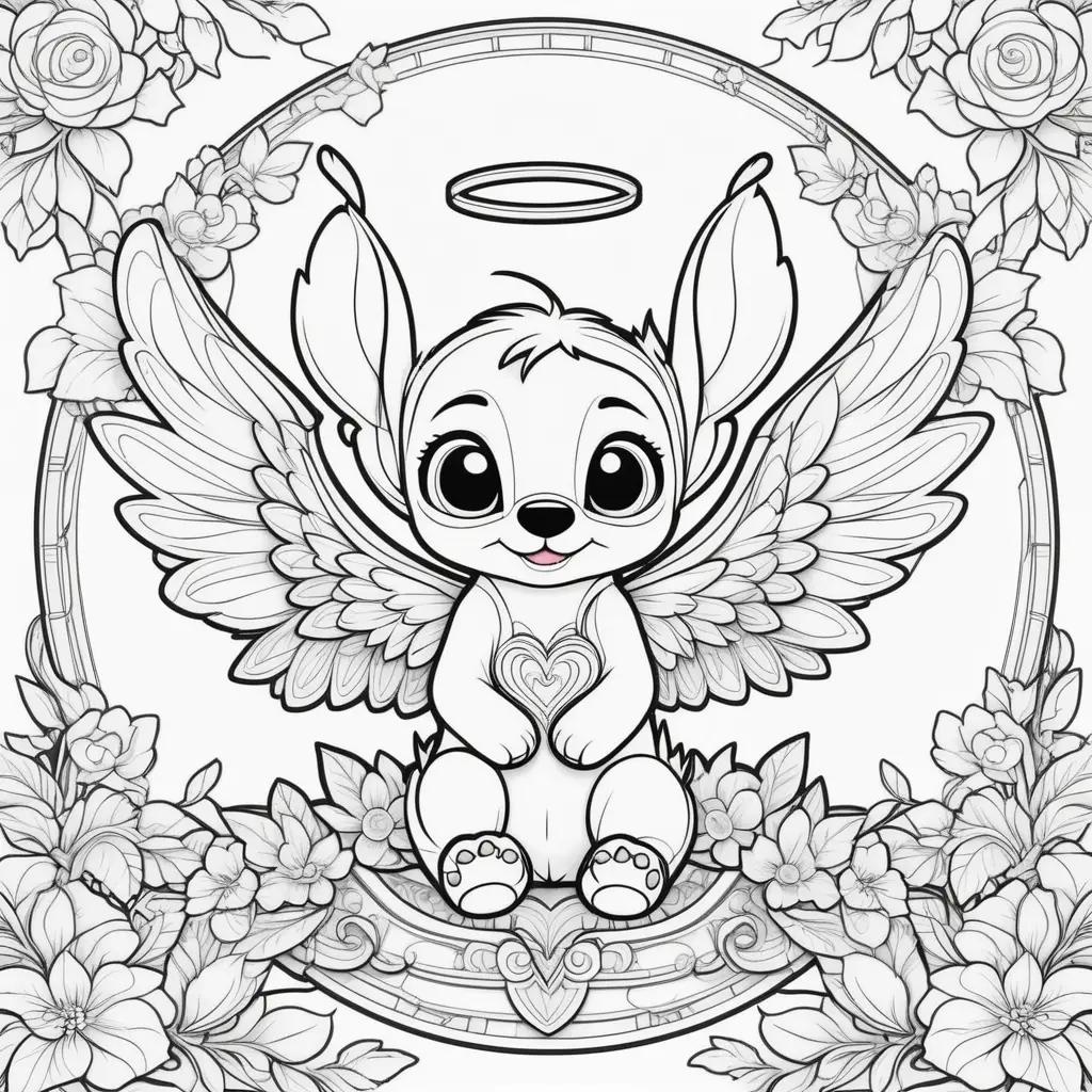 Stitch Coloring Page: Angel Coloring Pages