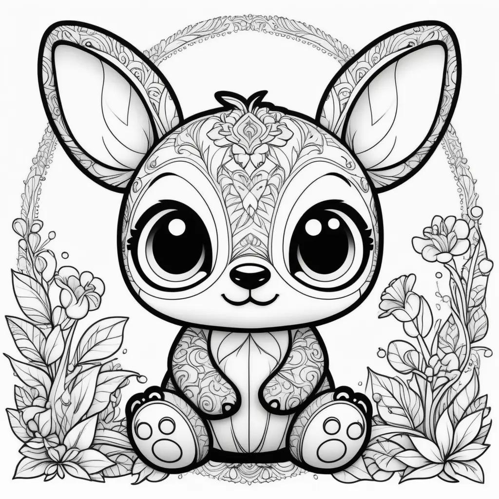 Stitch Coloring Page: Cute Little Bunny