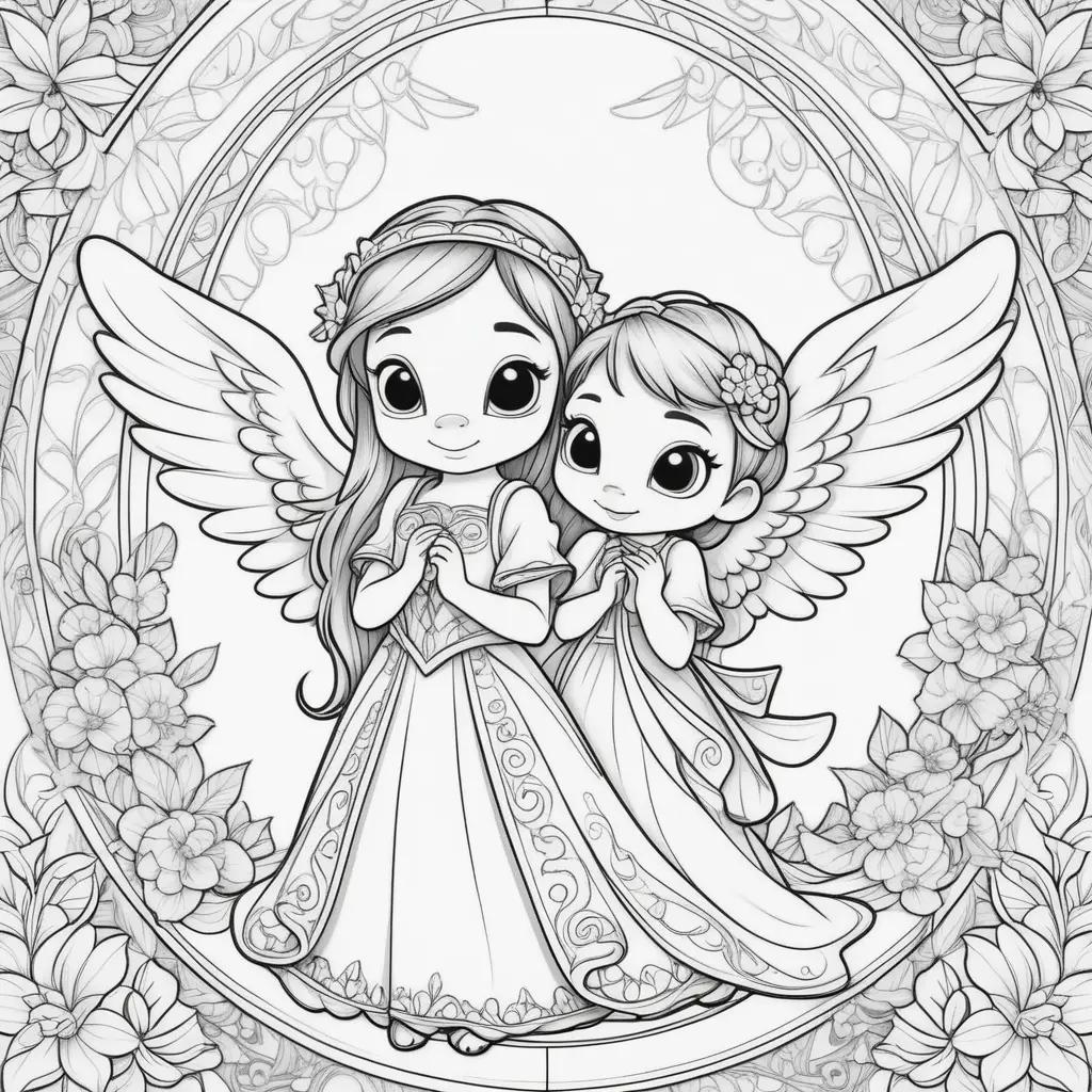 Stitch Coloring Pages with Angel Designs