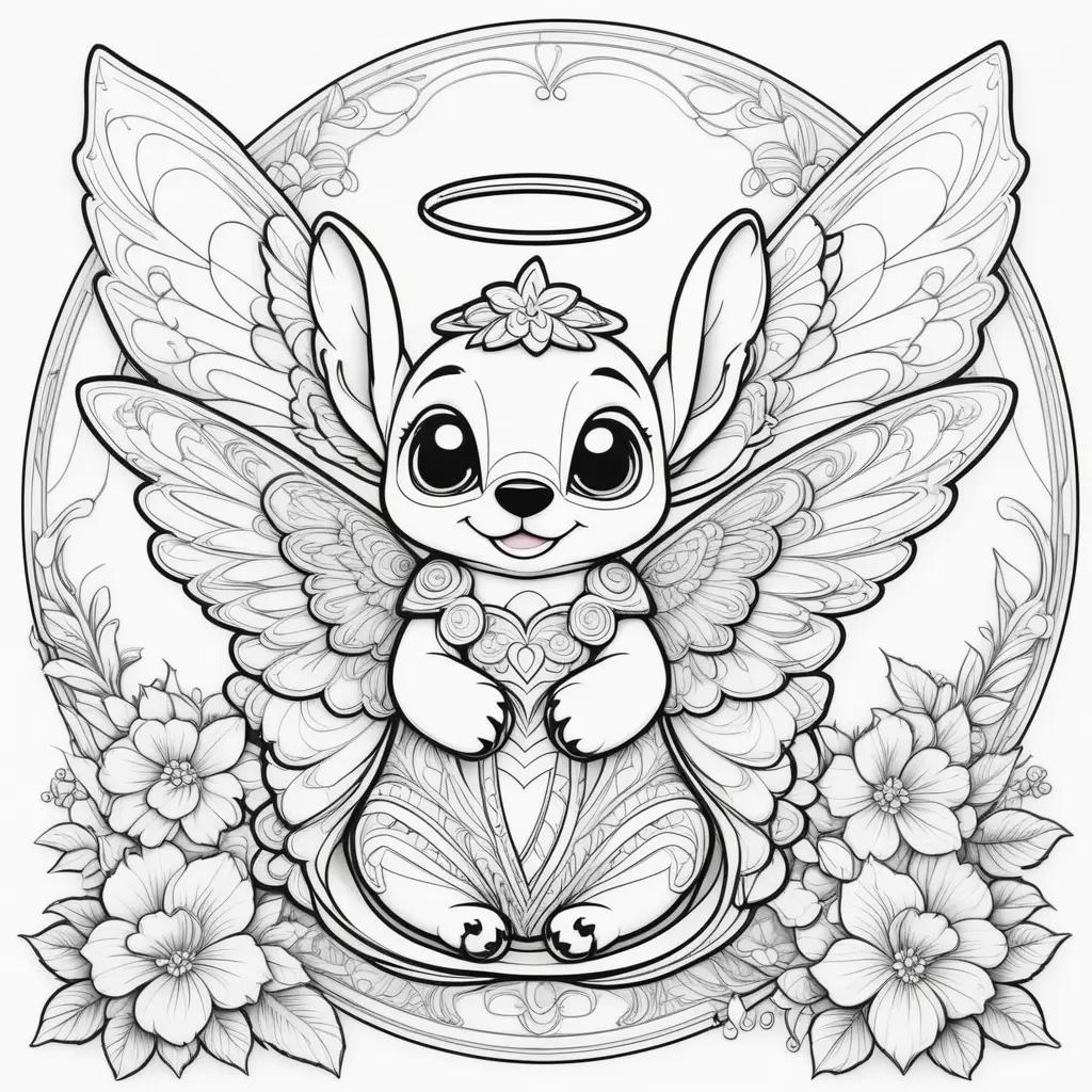 Stitch Coloring Pages with a Stitch and Angel Coloring Pages